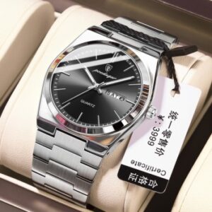Luxury Poedagar Original Watch - Silver & Black